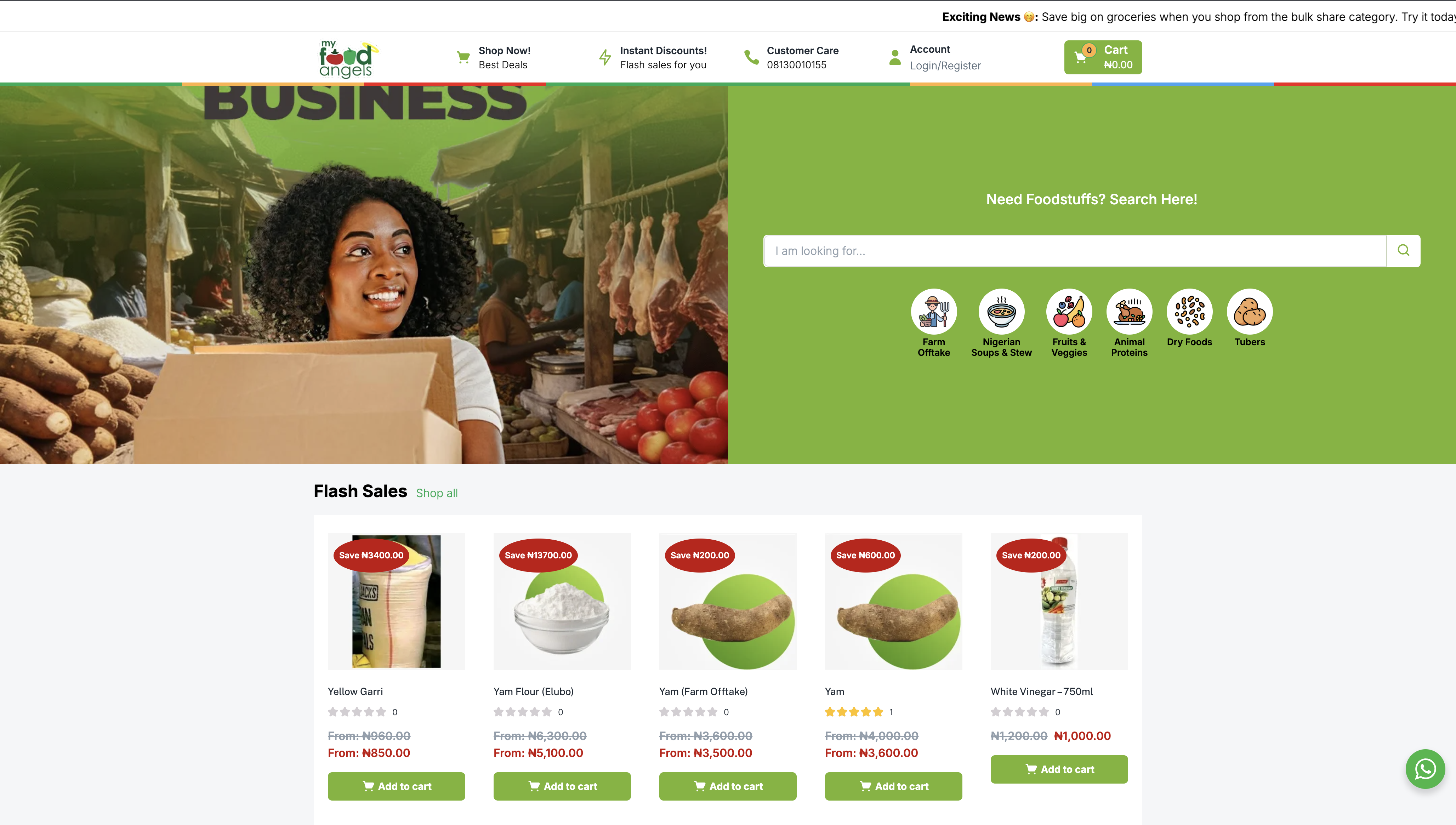 MyFoodAngels website screenshot